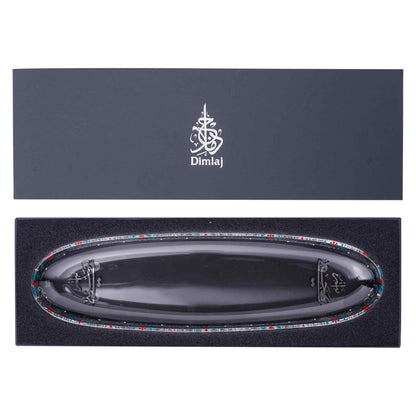 Dimlaj Suroor Medium Oval Plate (Platinum) - Premium Glass Plates from Suroor By Dimlaj - Just $45! Shop online now at Dimlaj Jordan 