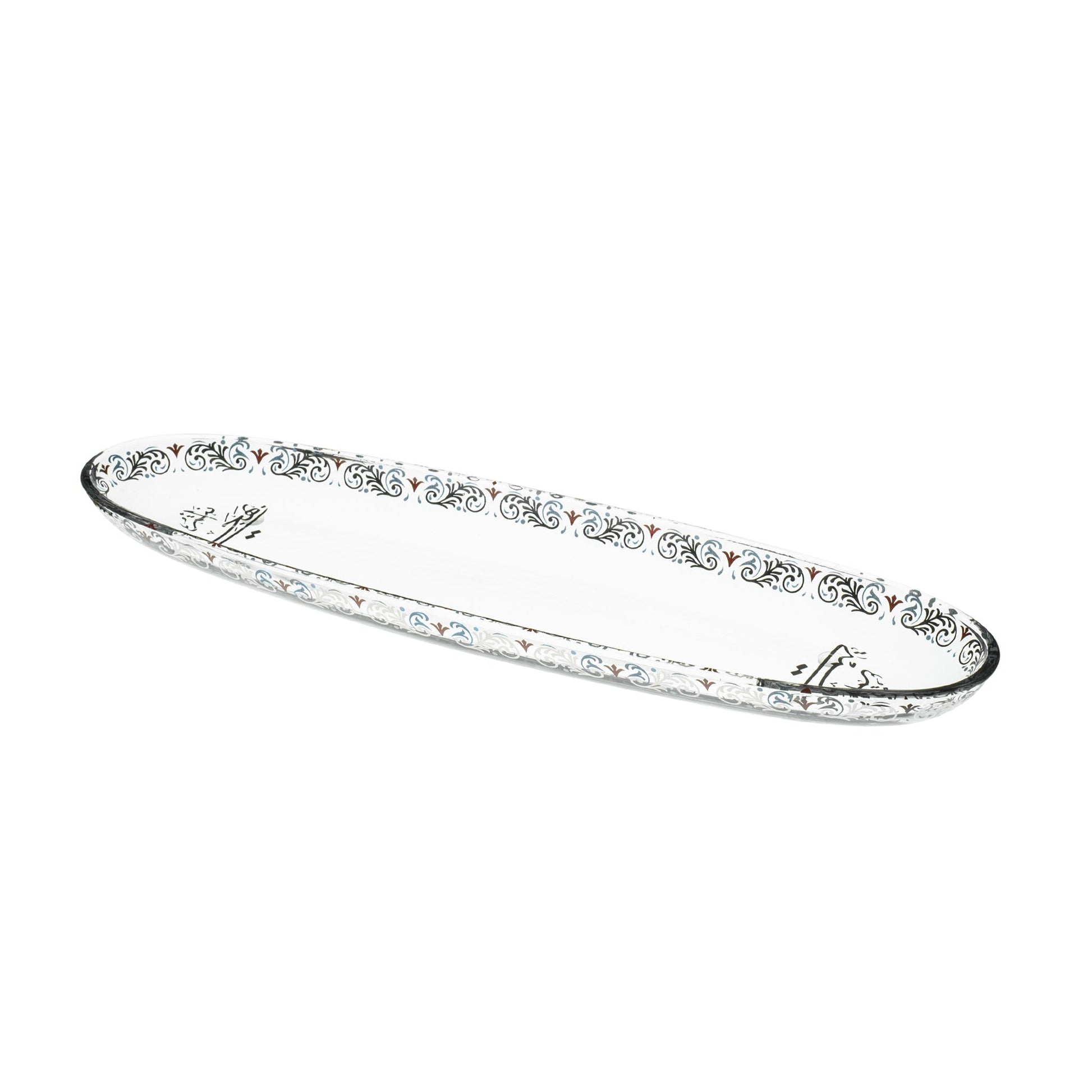 Dimlaj Suroor Medium Oval Plate (Platinum) - Premium Glass Plates from Suroor By Dimlaj - Just $45! Shop online now at Dimlaj Jordan 