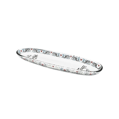 Dimlaj Suroor Small Oval Plate (Platinum) - Premium Glass Plates from Suroor By Dimlaj - Just $40! Shop online now at Dimlaj Jordan 