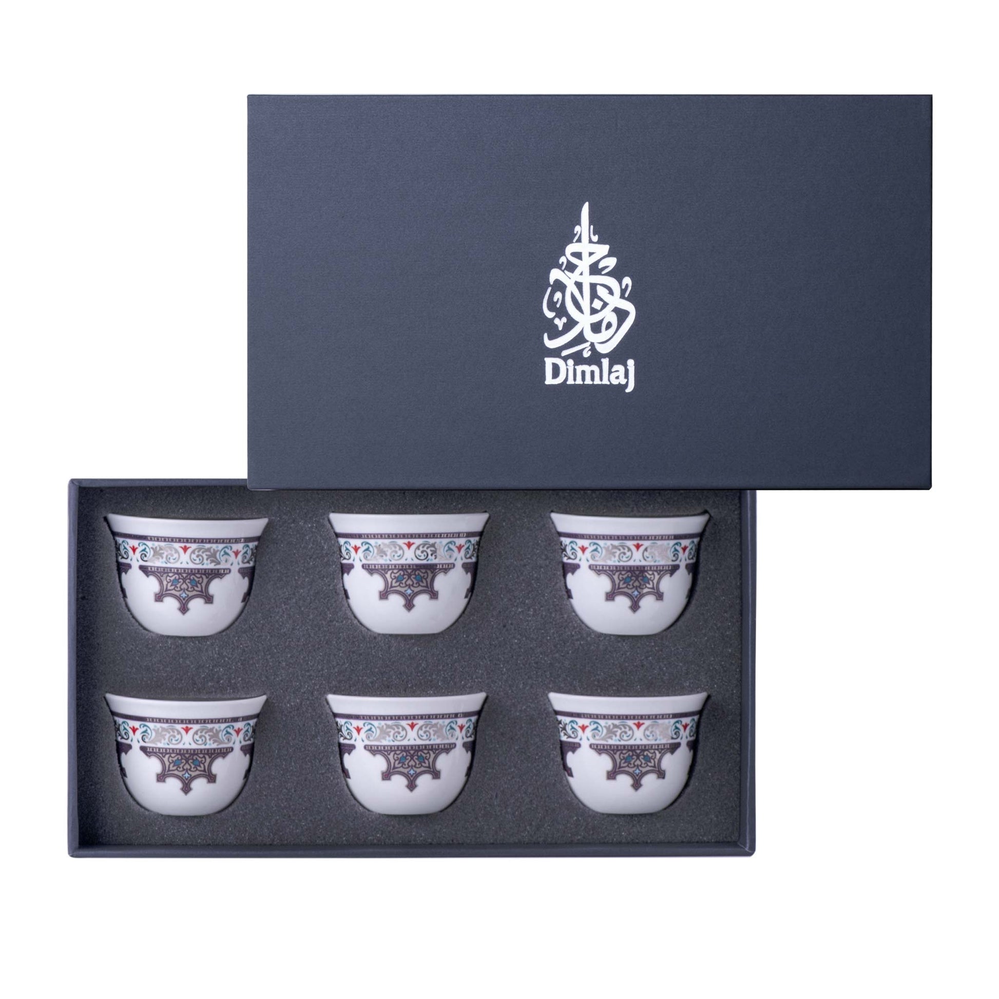 Dimlaj Suroor Set of 6 Pcs Cawa Cups (Platinum) - Premium Arabic Coffee Cups from Suroor By Dimlaj - Just $50! Shop online now at Dimlaj Jordan 