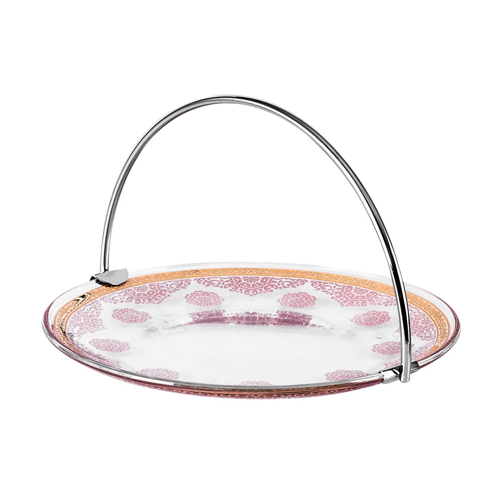 Dimlaj Selena Serving Tray with Handle (Gold & Pink) - Premium Seving Tray from Selena By Dimlaj - Just $32! Shop online now at Dimlaj Jordan 