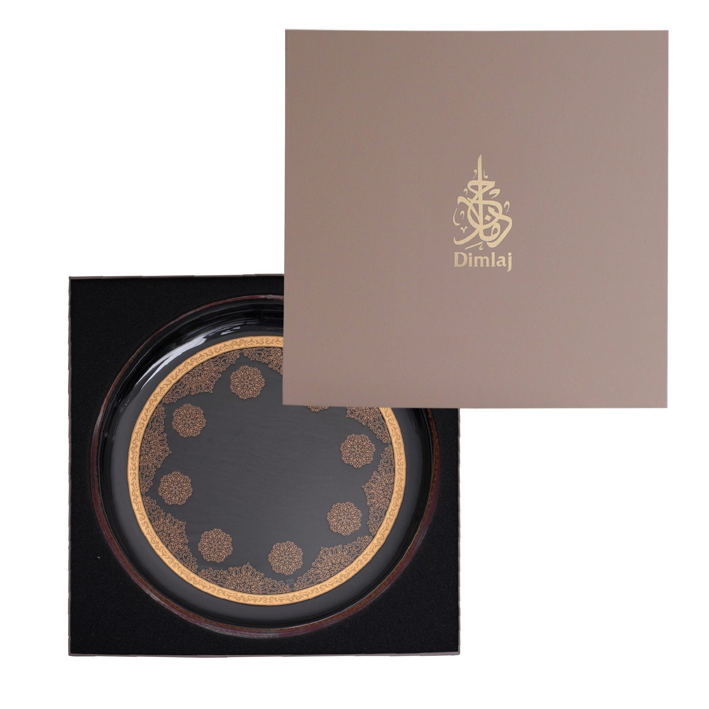 Dimlaj Selena Glass Plate (Gold & Pink) - Premium Platters from Selena By Dimlaj - Just $39! Shop online now at Dimlaj Jordan 