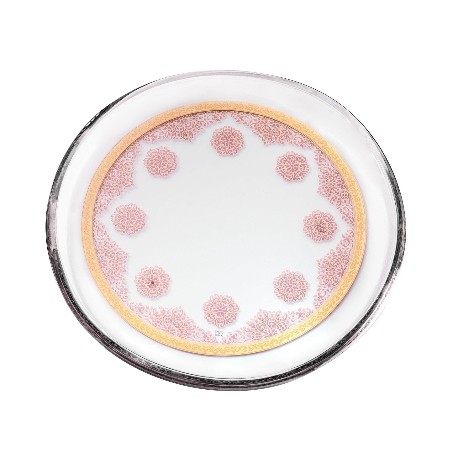 Dimlaj Selena Glass Plate (Gold & Pink) - Premium Platters from Selena By Dimlaj - Just $39! Shop online now at Dimlaj Jordan 