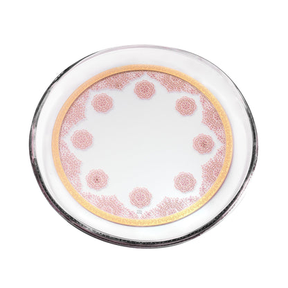 Dimlaj Selena Glass Plate (Gold & Pink) - Premium Platters from Selena By Dimlaj - Just $39! Shop online now at Dimlaj Jordan 