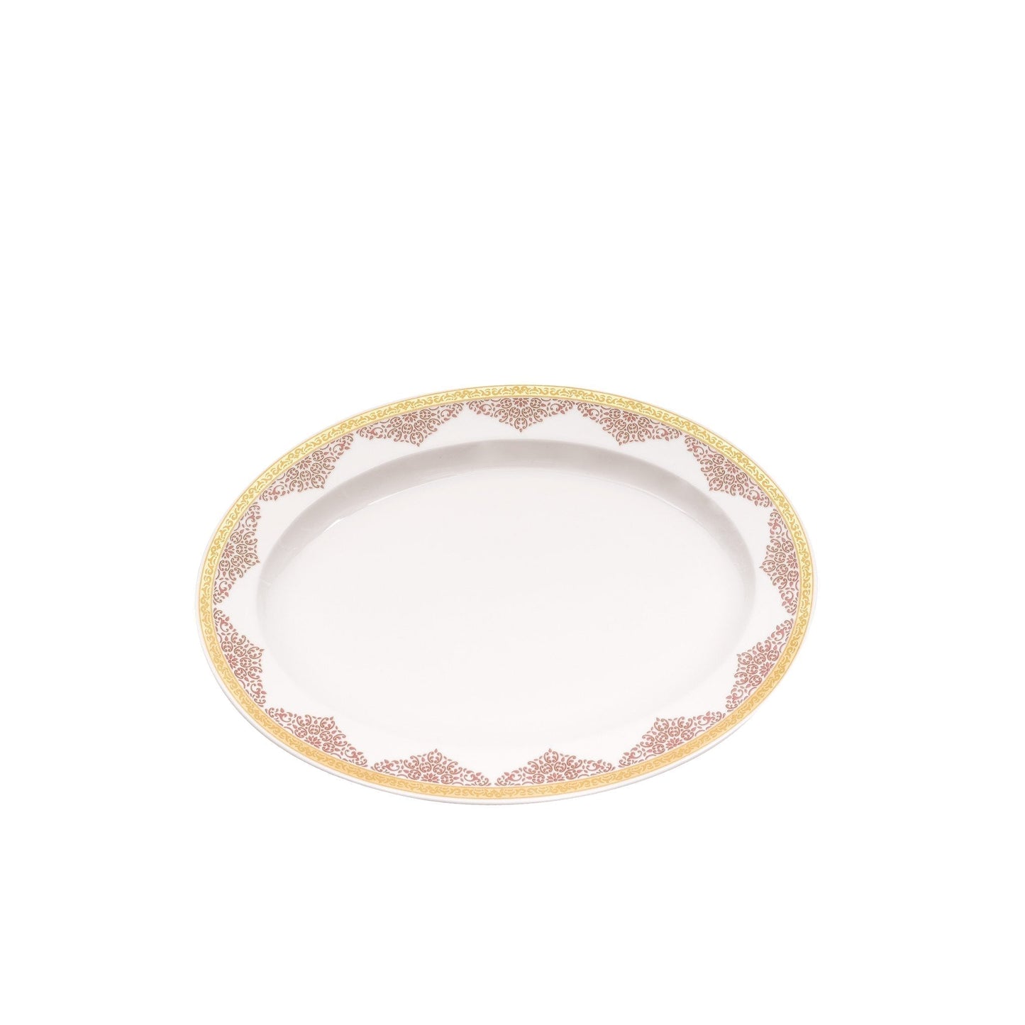 Dimlaj Selena Medium Oval Plate (Gold & Pink) - Premium Porcelain Plates from Selena By Dimlaj - Just $35! Shop online now at Dimlaj Jordan 