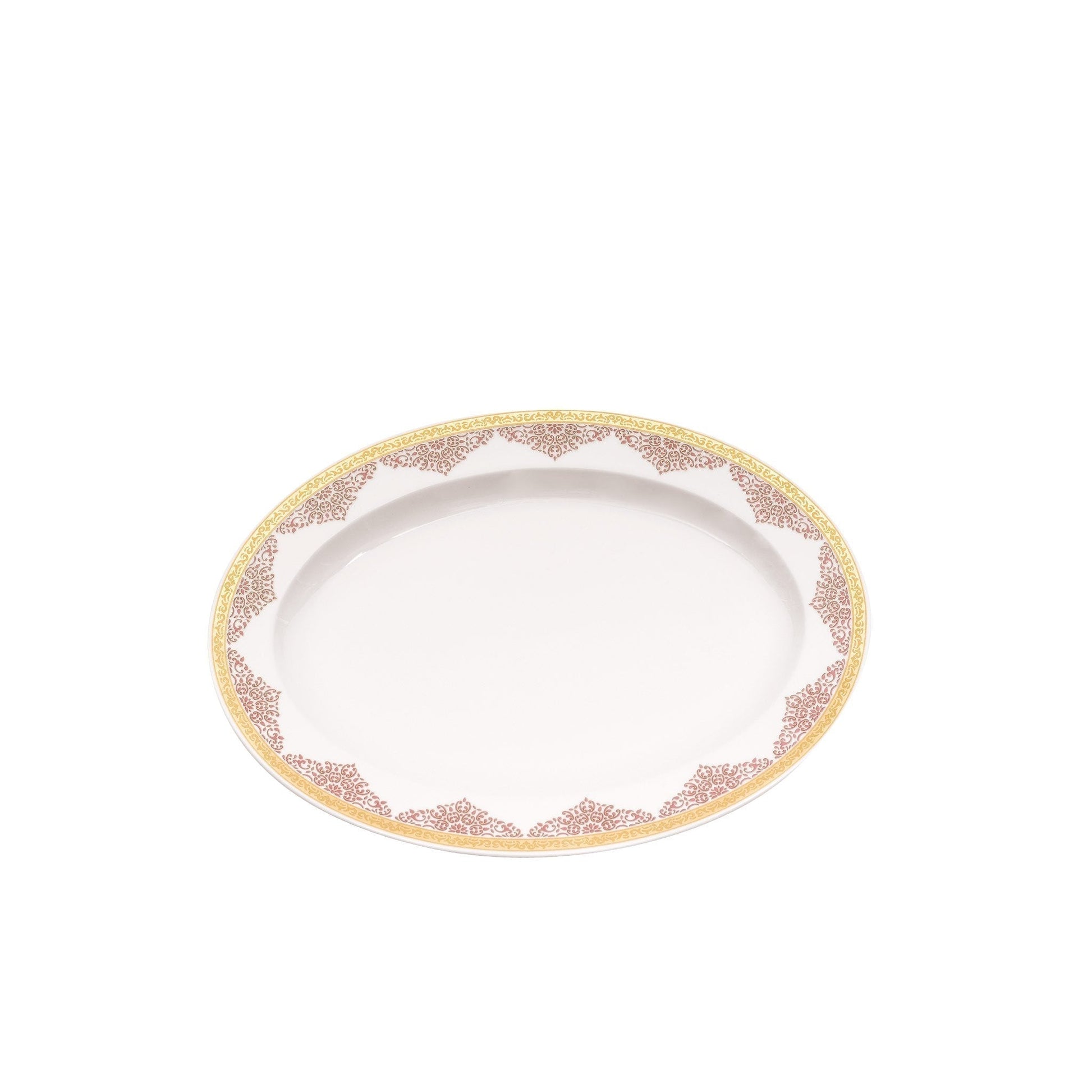 Dimlaj Selena Medium Oval Plate (Gold & Pink) - Premium Porcelain Plates from Selena By Dimlaj - Just $35! Shop online now at Dimlaj Jordan 