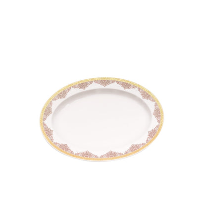 Dimlaj Selena Medium Oval Plate (Gold & Pink) - Premium Porcelain Plates from Selena By Dimlaj - Just $35! Shop online now at Dimlaj Jordan 