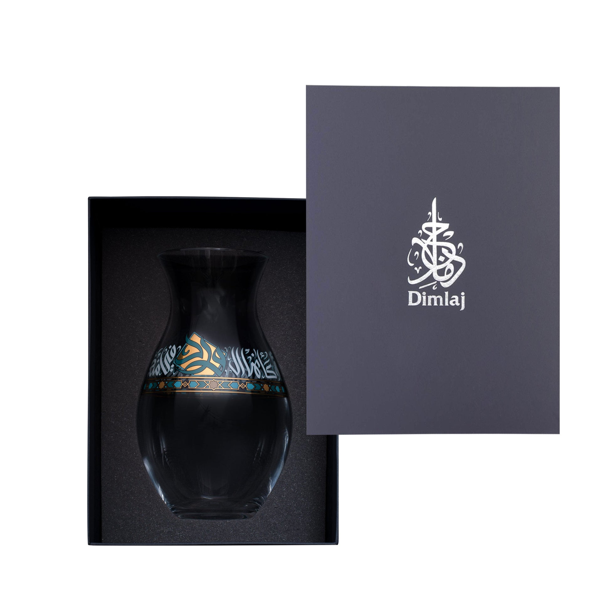 Dimlaj Wurood Crystal Vase (Gold & Green) - Premium Vases from Wurood By Dimlaj - Just $28! Shop online now at Dimlaj Jordan 