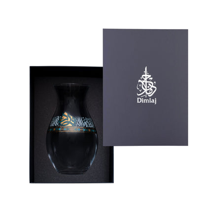 Dimlaj Wurood Crystal Vase (Gold & Green) - Premium Vases from Wurood By Dimlaj - Just $28! Shop online now at Dimlaj Jordan 