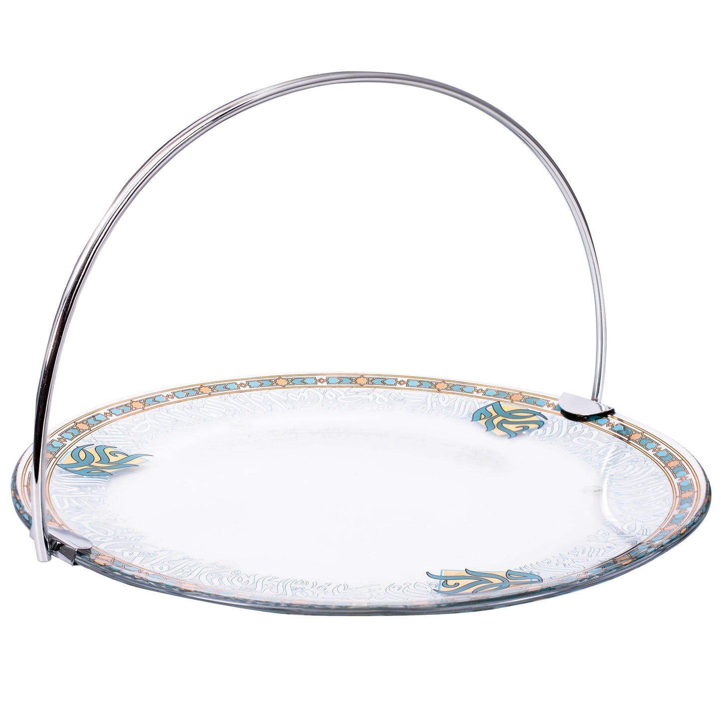 Dimlaj Wurood Serving Tray with Handle (Gold & Green) - Premium Trays from Wurood By Dimlaj - Just $35! Shop online now at Dimlaj Jordan 