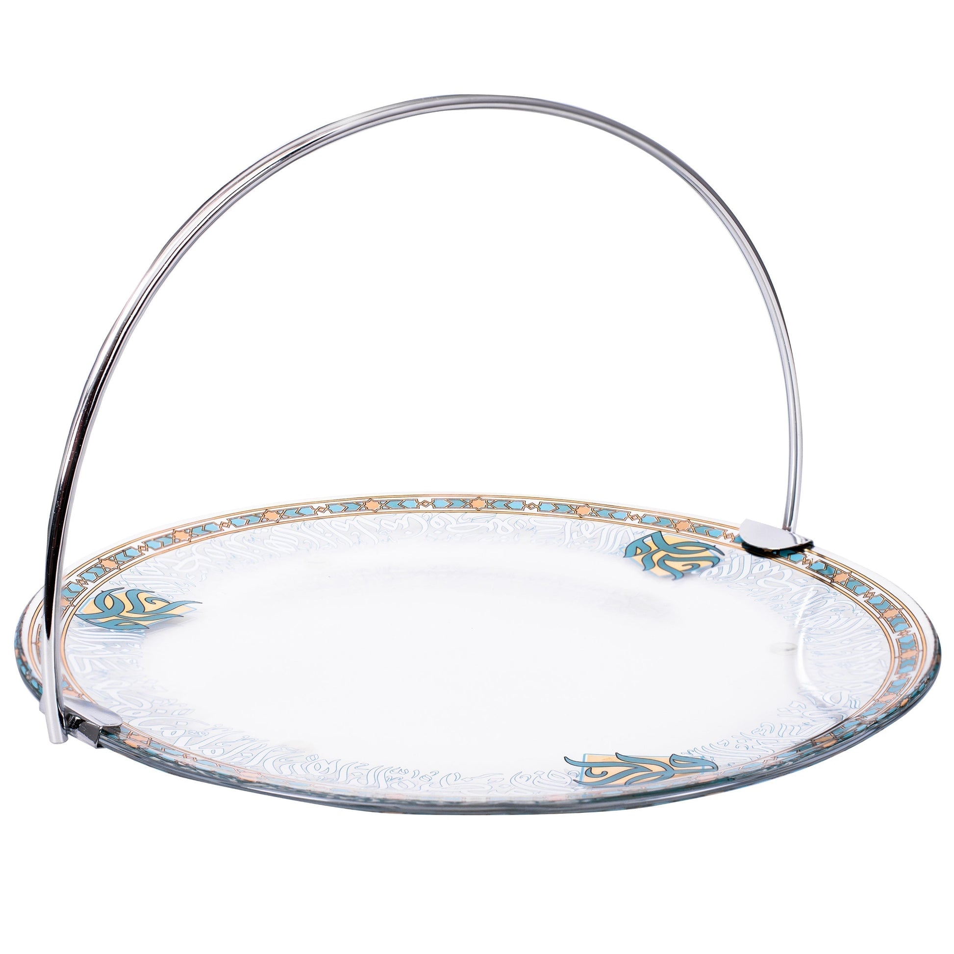 Dimlaj Wurood Serving Tray with Handle (Gold & Green) - Premium Trays from Wurood By Dimlaj - Just $35! Shop online now at Dimlaj Jordan 