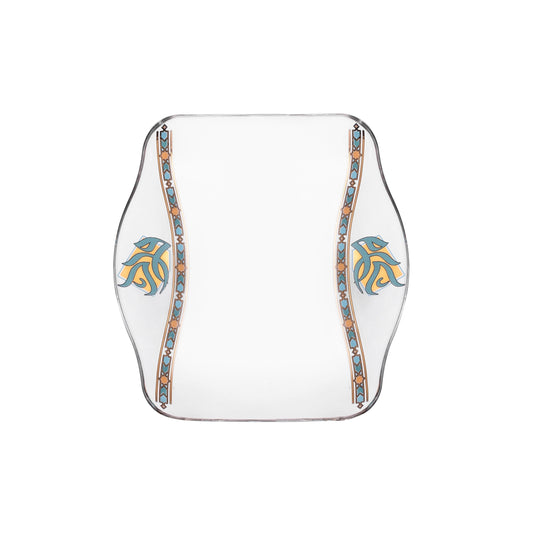 Dimlaj Wurood Set of 6 Pcs Plates (Gold & Green) - Premium Glass Plates from Wurood By Dimlaj - Just $49! Shop online now at Dimlaj Jordan 