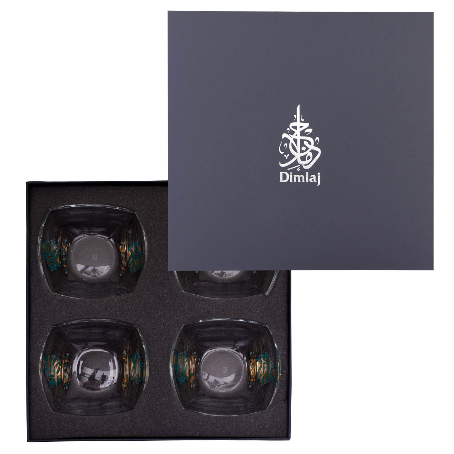 Dimlaj Wurood Set of 4 Pcs Serving Bowls (Gold & Green) - Premium Serving Bowls from Wurood By Dimlaj - Just $38! Shop online now at Dimlaj Jordan 