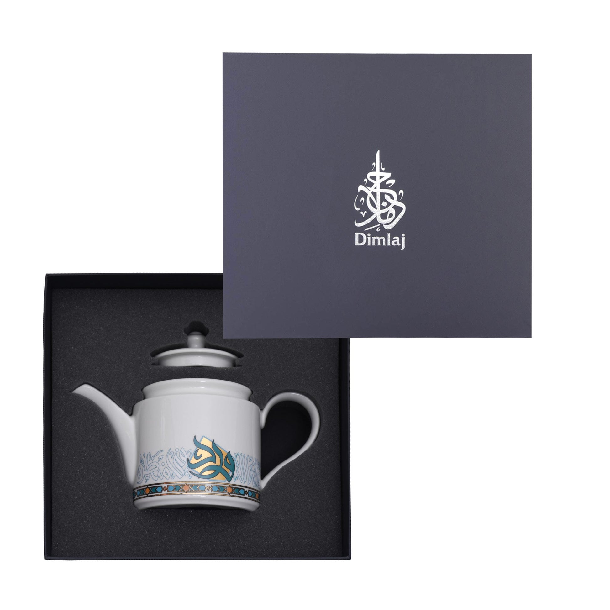 Dimlaj Wurood Porcelain Tea Pot (Gold & Green) - Premium Tea Pots from Wurood By Dimlaj - Just $35! Shop online now at Dimlaj Jordan 