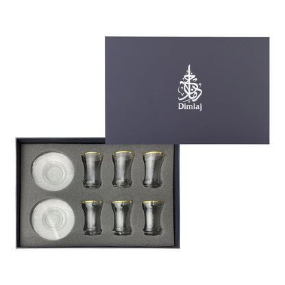 Dimlaj Perla Set of 6 Pcs Tea Cups and Saucers (Platinum) - Premium Tea Cups from Perla By Dimlaj - Just $99! Shop online now at Dimlaj Jordan 