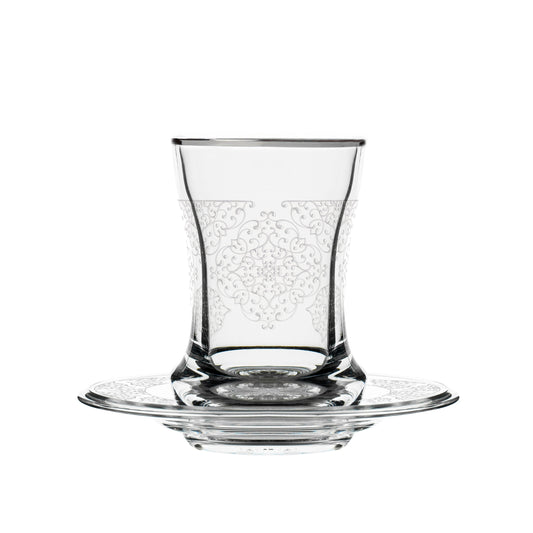 Dimlaj Perla Set of 6 Pcs Tea Cups and Saucers (Platinum) - Premium Tea Cups from Perla By Dimlaj - Just $99! Shop online now at Dimlaj Jordan 