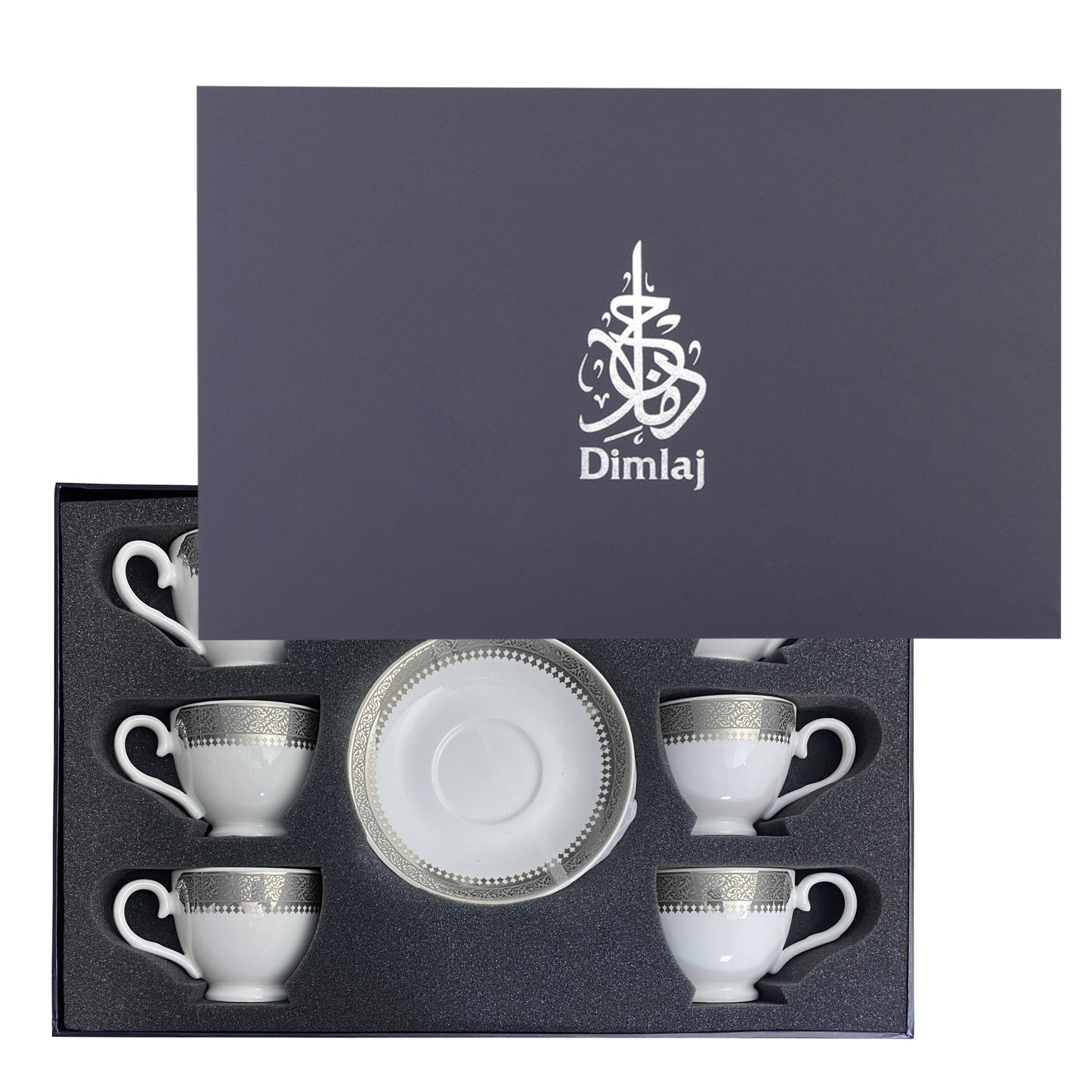 Dimlaj Cordoba Set of 6 Pcs Tea Cups (Platinum) - Premium Tea Cups from Cordoba By Dimlaj - Just $125! Shop online now at Dimlaj Jordan 