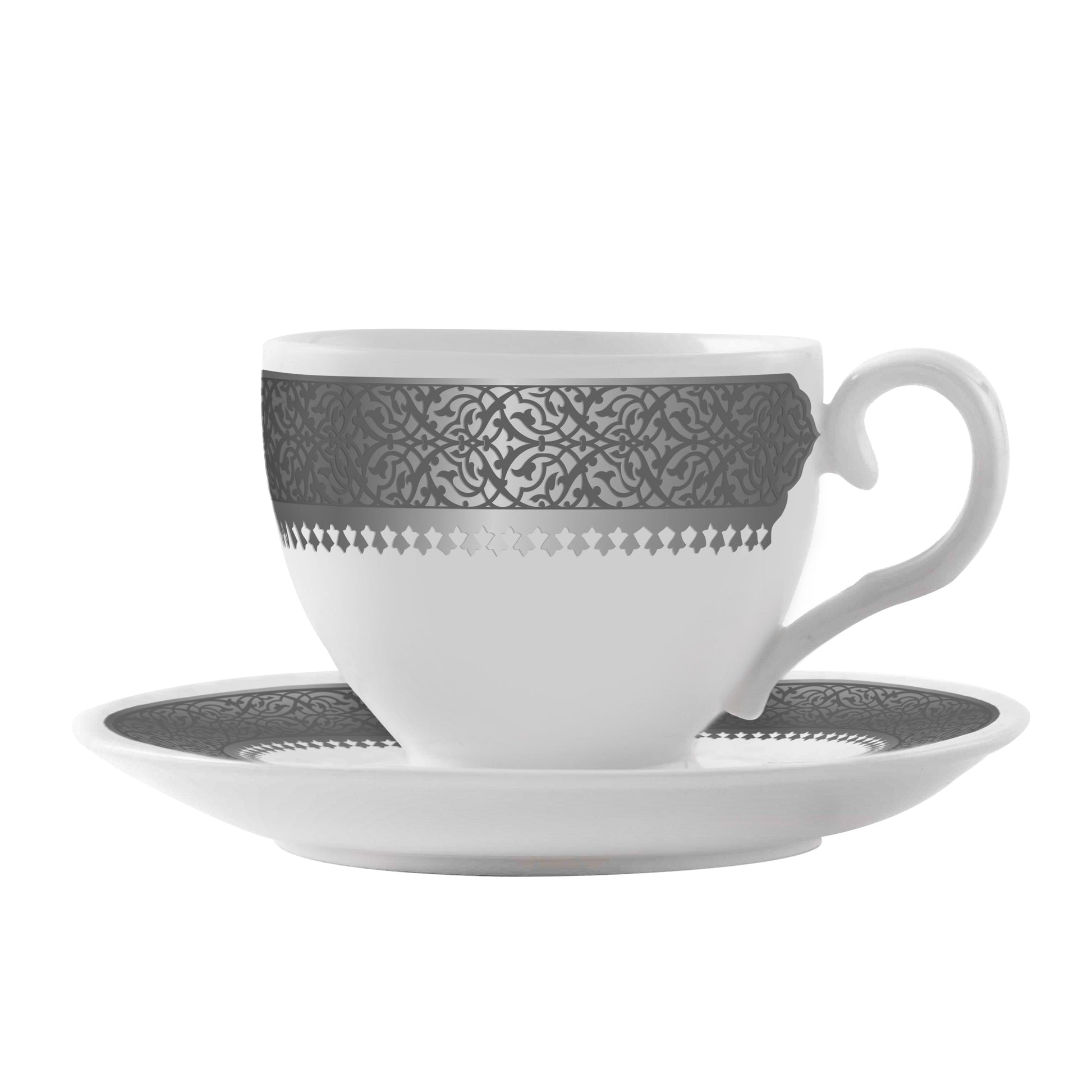 Dimlaj Cordoba Set of 6 Pcs Tea Cups (Platinum) - Premium Tea Cups from Cordoba By Dimlaj - Just $125! Shop online now at Dimlaj Jordan 