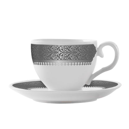 Dimlaj Cordoba Set of 6 Pcs Tea Cups (Platinum) - Premium Tea Cups from Cordoba By Dimlaj - Just $125! Shop online now at Dimlaj Jordan 