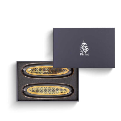 Dimlaj Cordoba Set of 2 Pcs Oval Plates (Gold) - Premium Platters from Cordoba By Dimlaj - Just $80! Shop online now at Dimlaj Jordan 