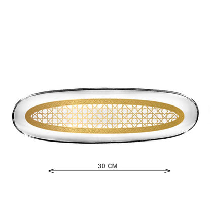 Dimlaj Cordoba Set of 2 Pcs Oval Plates (Gold) - Premium Platters from Cordoba By Dimlaj - Just $80! Shop online now at Dimlaj Jordan 