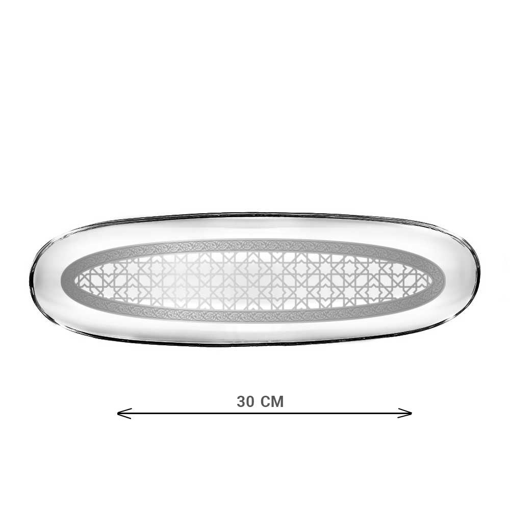 Dimlaj Cordoba Set of 2 Pcs Oval Plates (Platinum) - Premium Platters from Cordoba By Dimlaj - Just $80! Shop online now at Dimlaj Jordan 