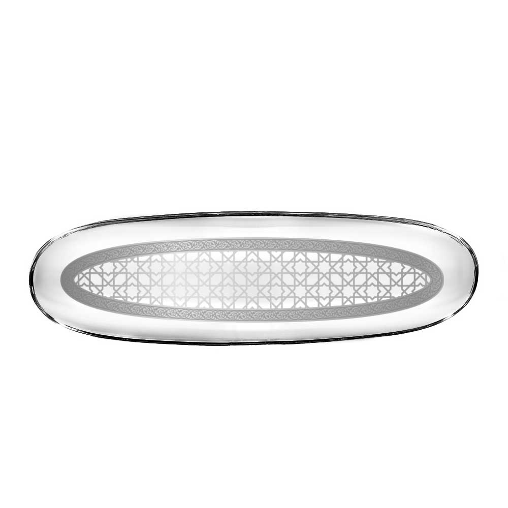 Dimlaj Cordoba Set of 2 Pcs Oval Plates (Platinum) - Premium Platters from Cordoba By Dimlaj - Just $80! Shop online now at Dimlaj Jordan 