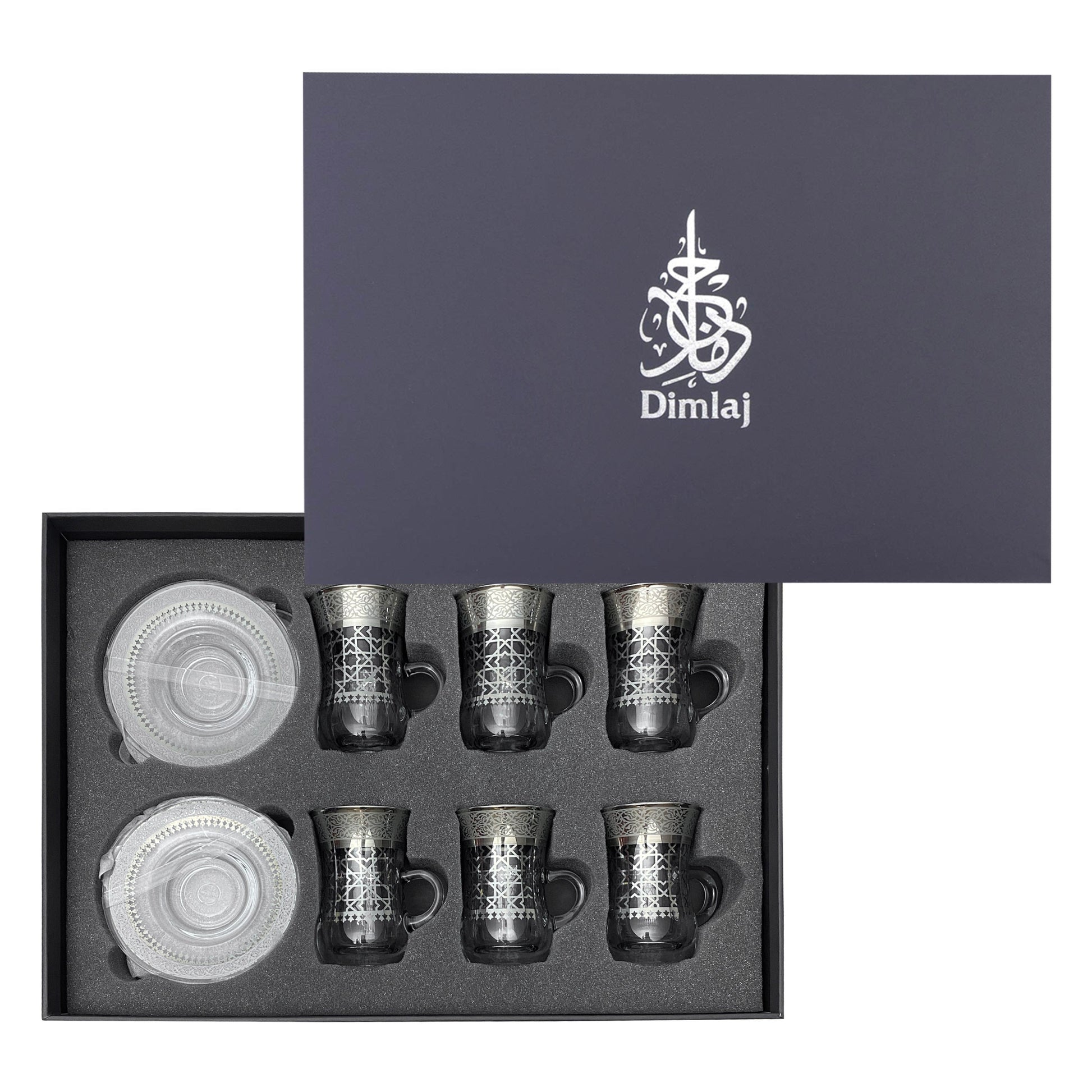 Dimlaj Cordoba Set of 6 Pcs Tea Cups (Platinum) - Premium Tea Cups from Cordoba By Dimlaj - Just $99! Shop online now at Dimlaj Jordan 