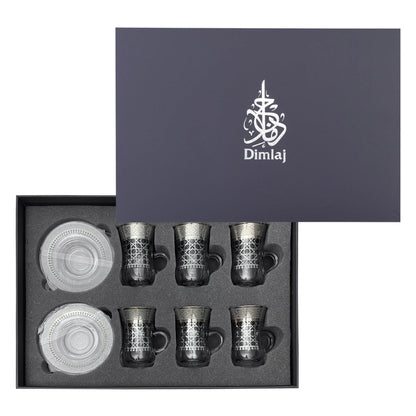 Dimlaj Cordoba Set of 6 Pcs Tea Cups (Platinum) - Premium Tea Cups from Cordoba By Dimlaj - Just $99! Shop online now at Dimlaj Jordan 