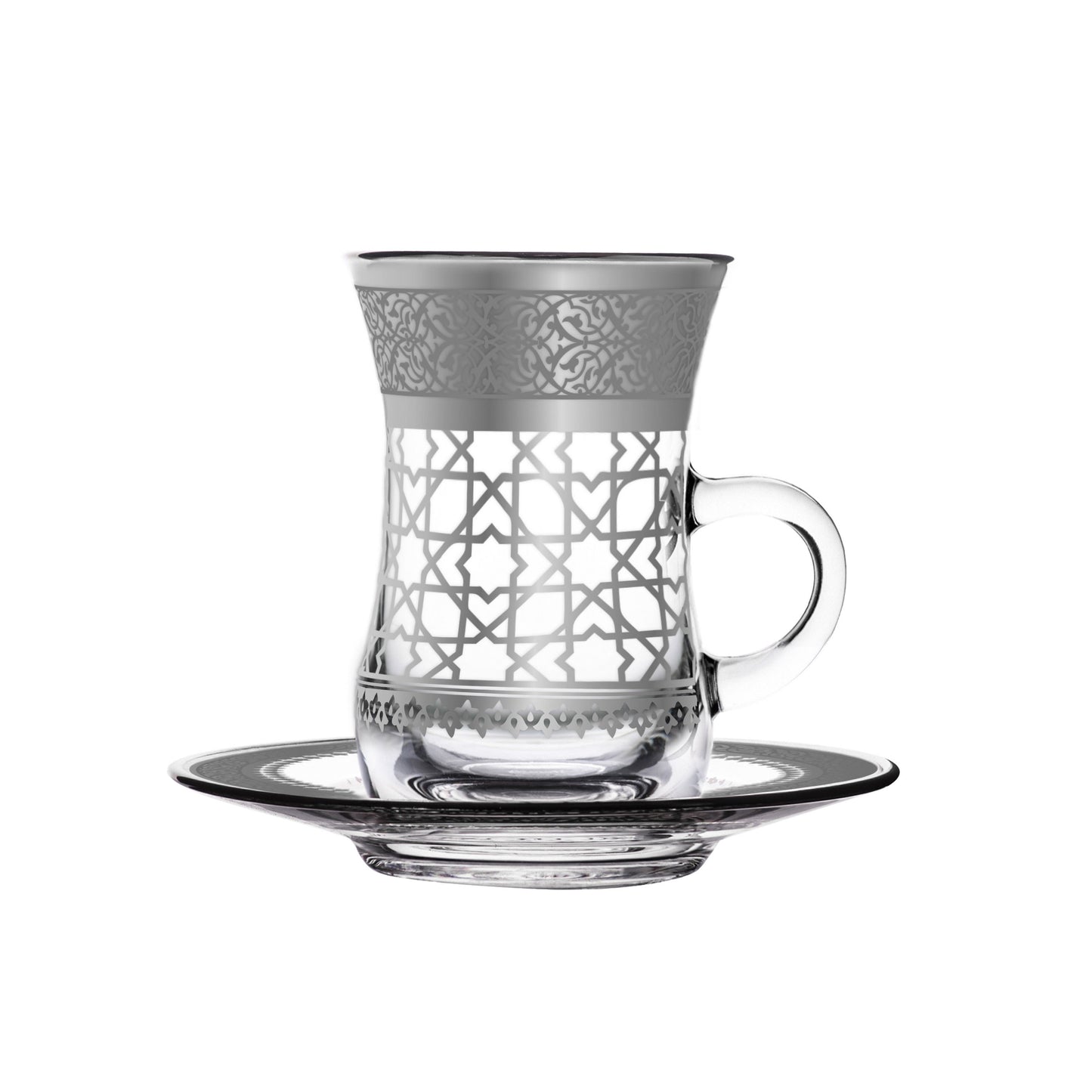 Dimlaj Cordoba Set of 6 Pcs Tea Cups (Platinum) - Premium Tea Cups from Cordoba By Dimlaj - Just $99! Shop online now at Dimlaj Jordan 