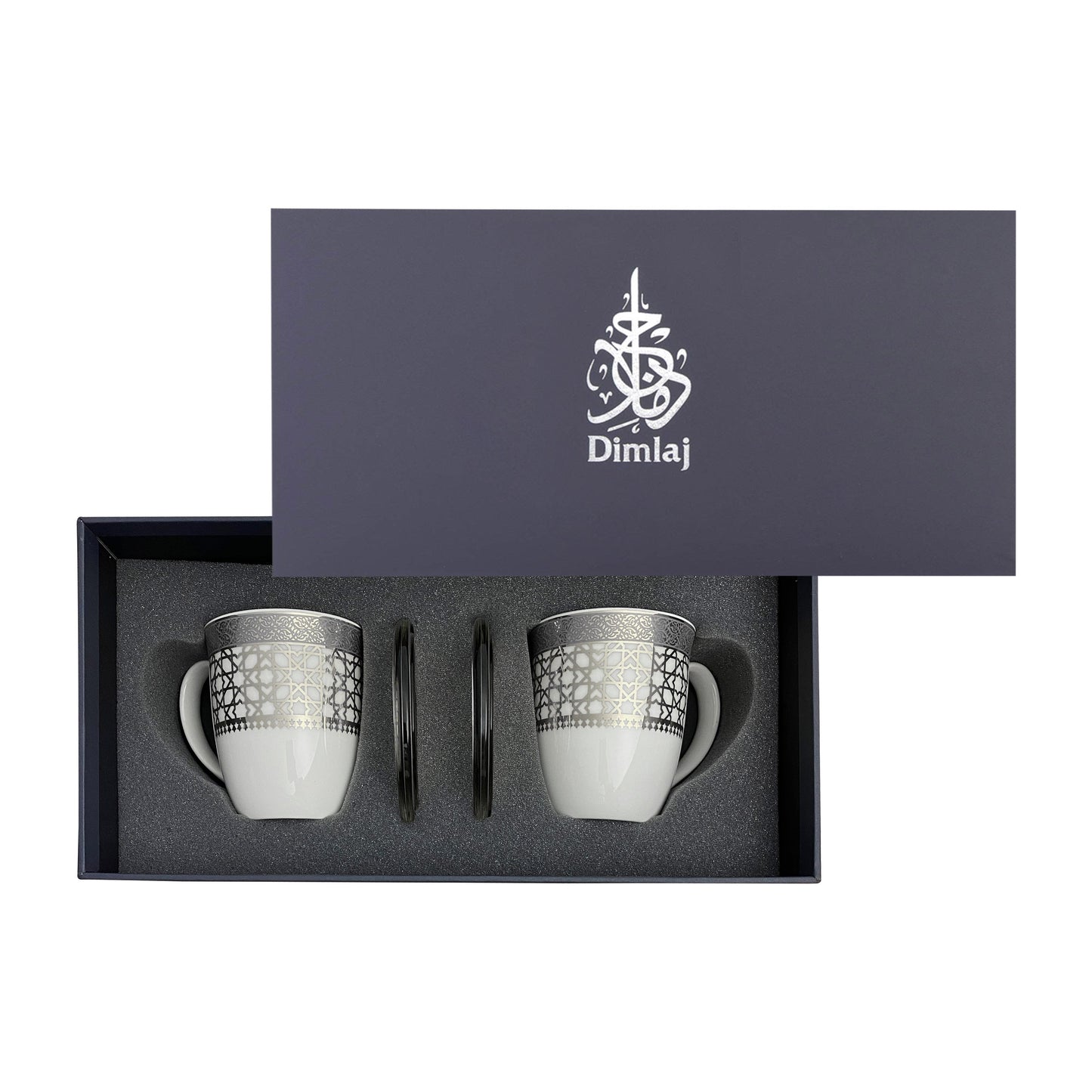Dimlaj Cordoba Set of 4 Pcs Mugs & Covers (Platinum) - Premium Mugs from Cordoba By Dimlaj - Just $65! Shop online now at Dimlaj Jordan 
