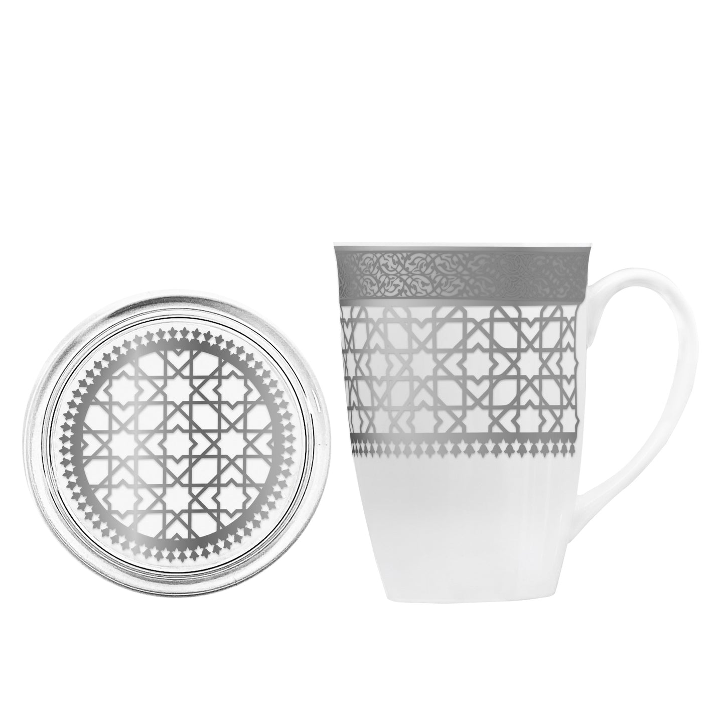 Dimlaj Cordoba Set of 4 Pcs Mugs & Covers (Platinum) - Premium Mugs from Cordoba By Dimlaj - Just $65! Shop online now at Dimlaj Jordan 