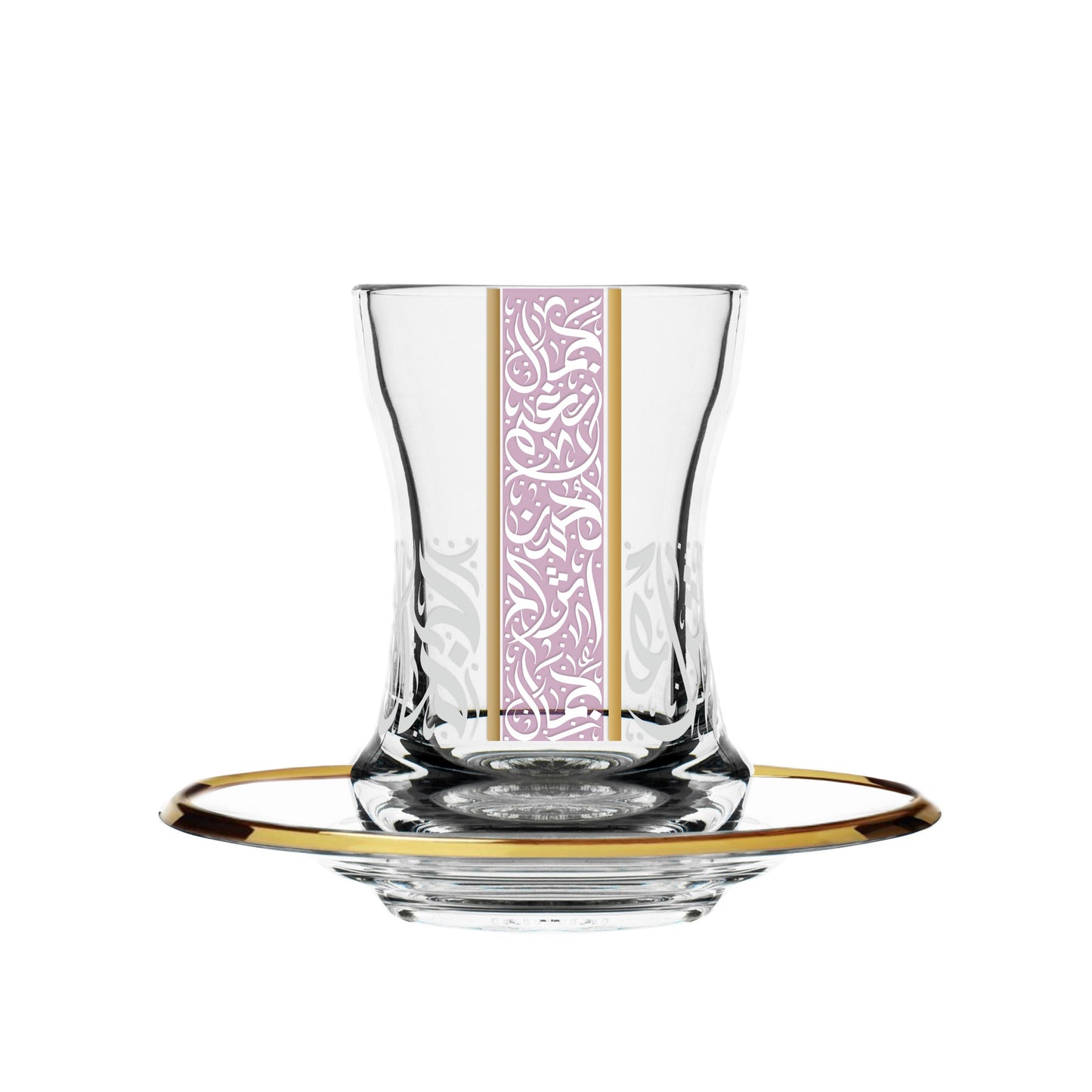Dimlaj Nagham Set of 6 Pcs Tea Cups and Saucers (Gold & Pink) - Premium Tea Cups from Nagham By Dimlaj - Just $79! Shop online now at Dimlaj Jordan 