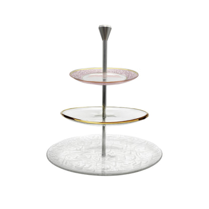 Dimlaj Nagham 3 Tiered Tray (Gold & Pink) - Premium Stands from Nagham By Dimlaj - Just $130! Shop online now at Dimlaj Jordan 