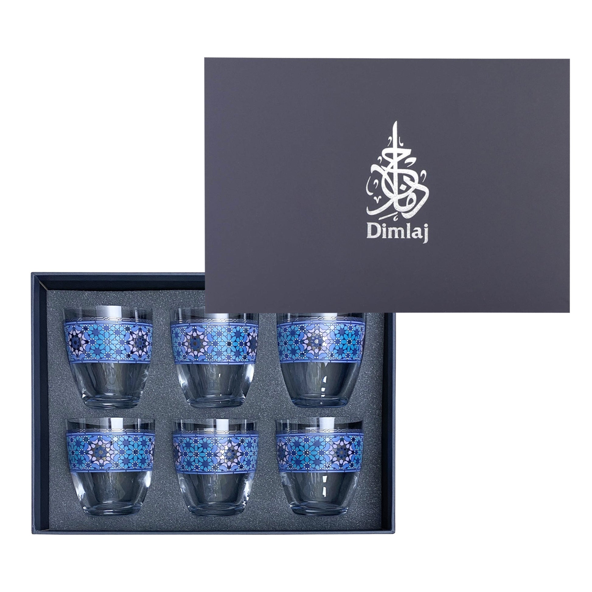 Dimlaj Melange Set of 6 Pcs Crystal Tumblers (Platinum) - Premium Short Tumblers from Melange By Dimlaj - Just $75! Shop online now at Dimlaj Jordan 