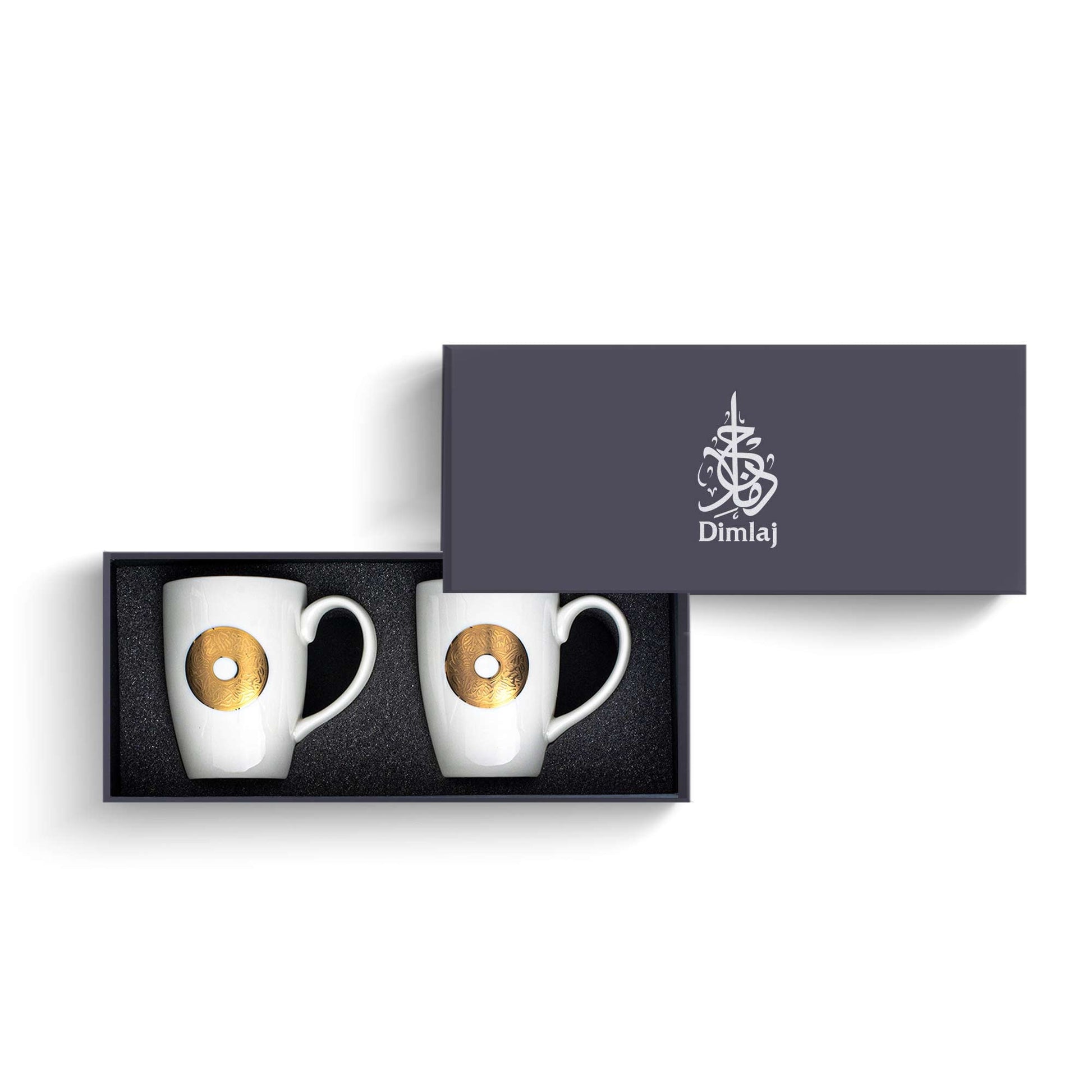 Dimlaj Qamar Set of 2 Pcs Porcelain Mugs - Premium Mugs from Qamar By Dimlaj - Just $45! Shop online now at Dimlaj Jordan 
