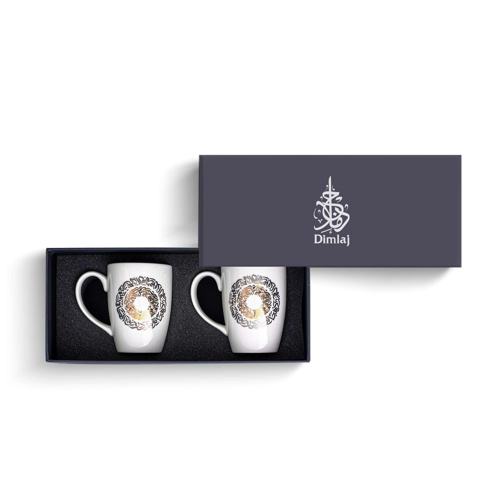 Dimlaj Qamar Set of 2 Pcs Porcelain Mugs - Premium Mugs from Qamar By Dimlaj - Just $45! Shop online now at Dimlaj Jordan 