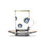 Dimlaj Charm Set of 6 Pcs Tea Cups and Saucers (Gold) - Premium Tea Istikans With Handle from Charm By Dimlaj - Just $75! Shop online now at Dimlaj Jordan 