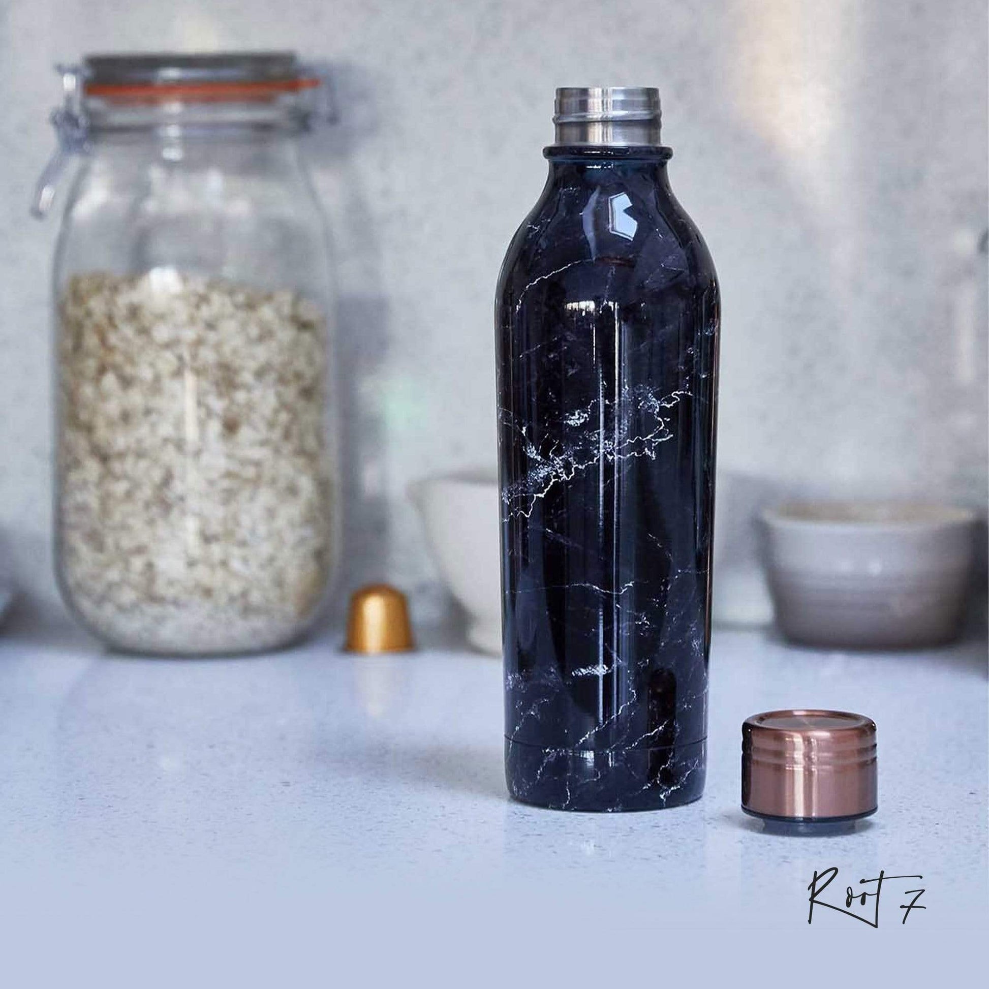 Root7 OneBottle® Black Marble (750 ml) - Premium Vacuum Bottle from Root7 - Just $37! Shop online now at Dimlaj Jordan 