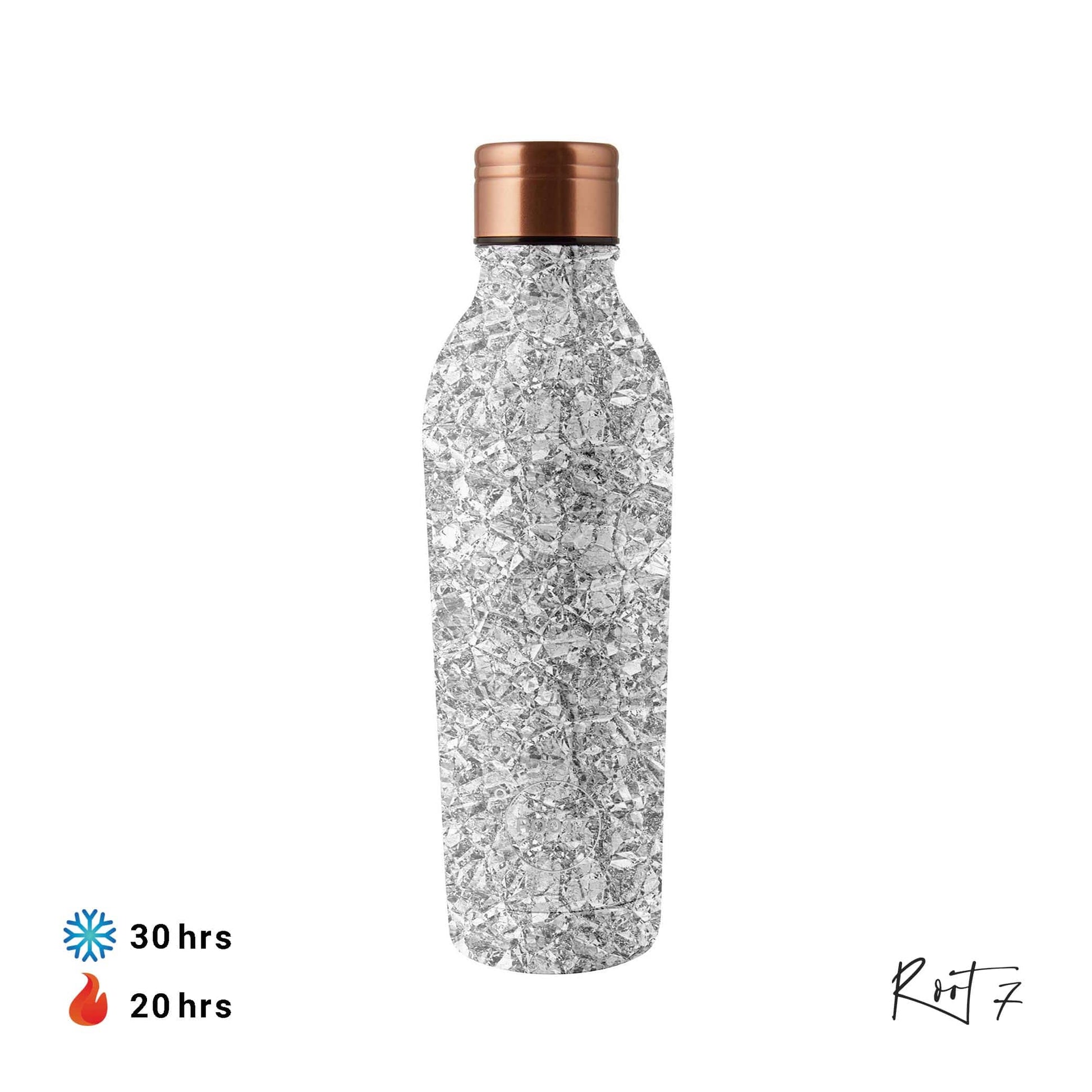 Root7 OneBottle® Silver Sparkle (500 ml) - Premium Vacuum Bottle from Root7 - Just $30! Shop online now at Dimlaj Jordan 