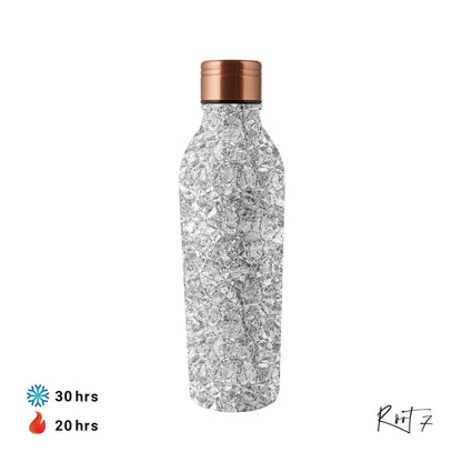 Root7 OneBottle® Silver Sparkle (500 ml) - Premium Vacuum Bottle from Root7 - Just $30! Shop online now at Dimlaj Jordan 