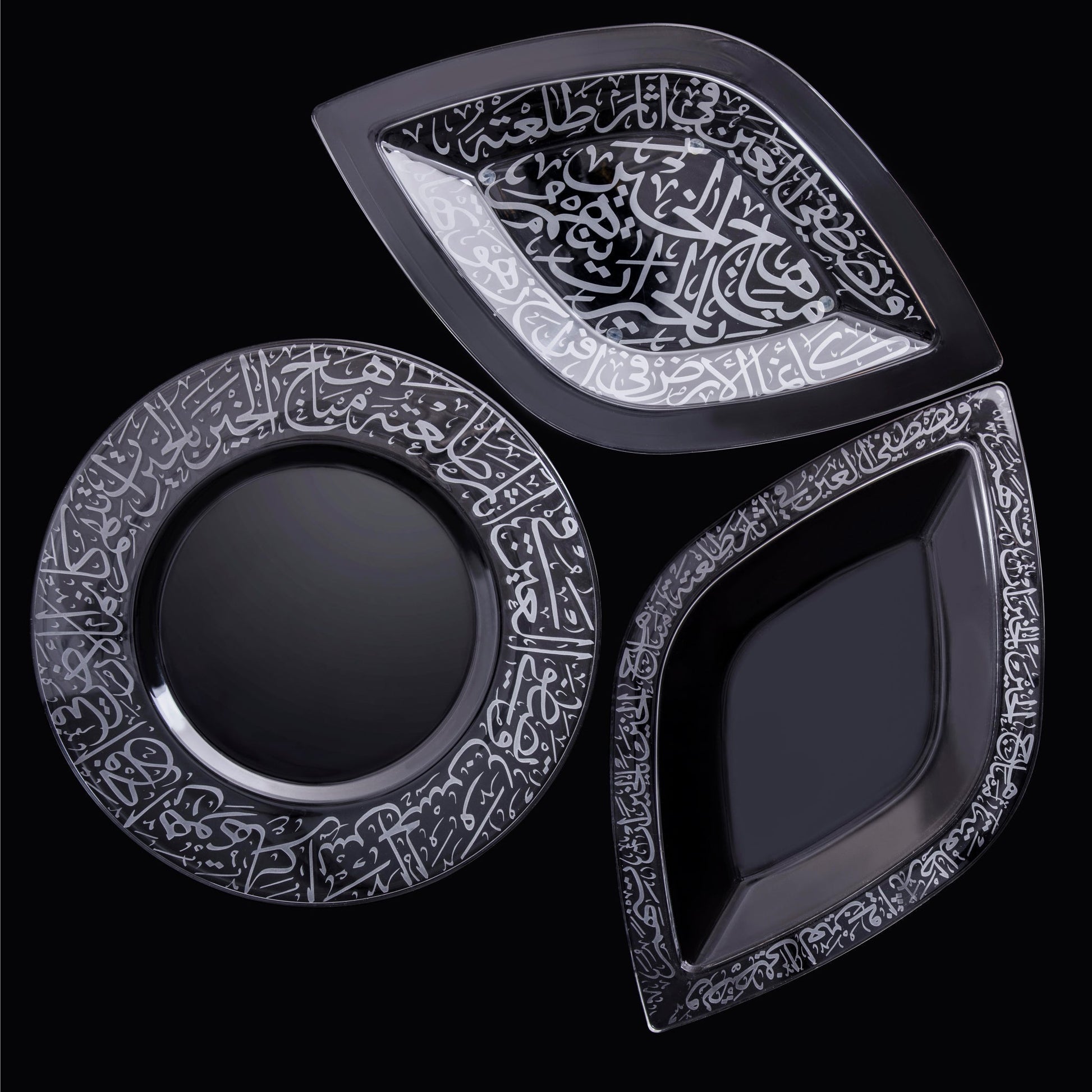 Dimlaj Thuluth Large Rhombus Serving Plate (Engraved) - Premium Glass Plates from Thuluth By Dimlaj - Just $145! Shop online now at Dimlaj Jordan 
