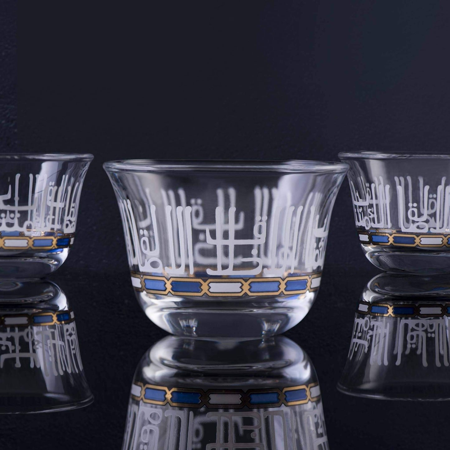 Dimlaj Asala Set of 6 Pcs Cawa Cups (Gold & Blue) - Premium Arabic Coffee Cups from Asala By Dimlaj - Just $45! Shop online now at Dimlaj Jordan 